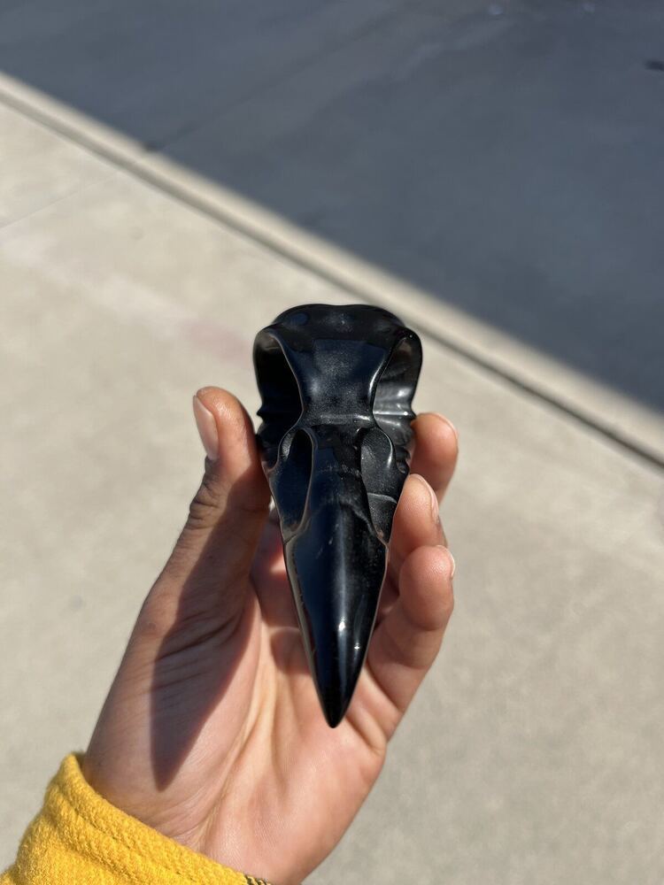 Obsidian Crow Head talisman