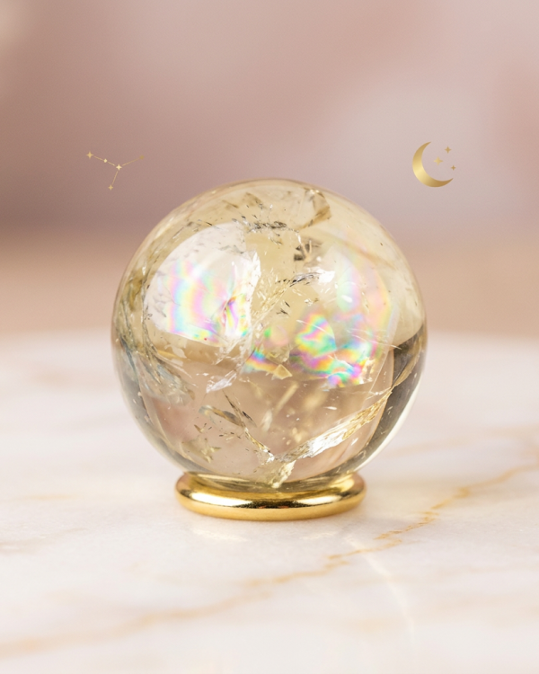 Citrine Sphere w/ Rainbow
