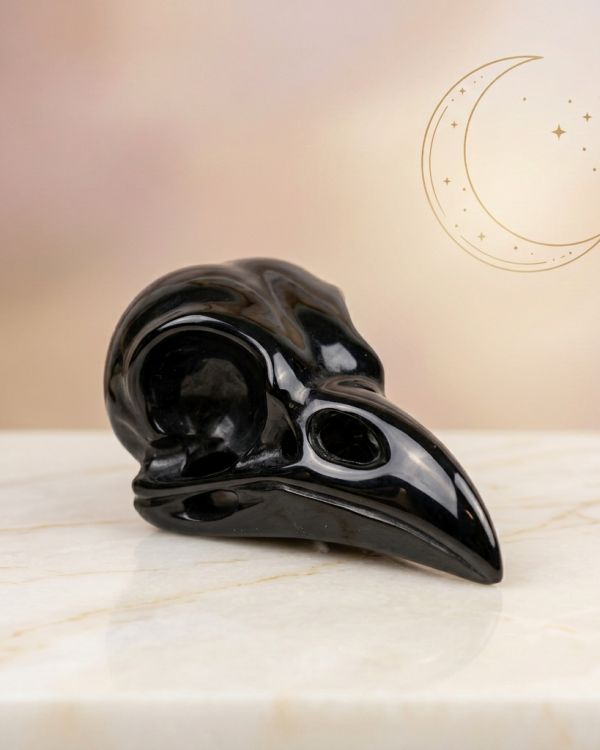 Obsidian Crow Head